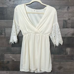 Cream Tobi V-Neck Blouse
